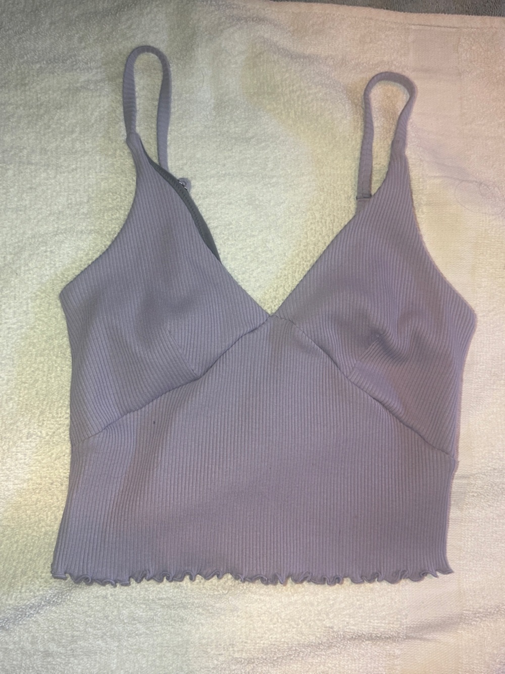 Women’s AdoreMe Ribbed Bralette Crop Top - M Lavender